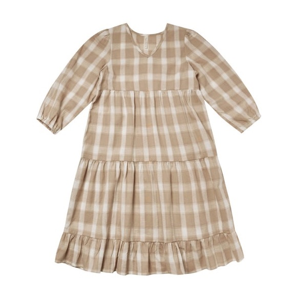 Rylee + Cru Other - Rylee + Cru Tan Plaid Kids Casual Dress